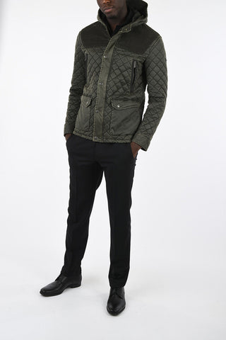 ARMANI JEANS hooded quilted jacket