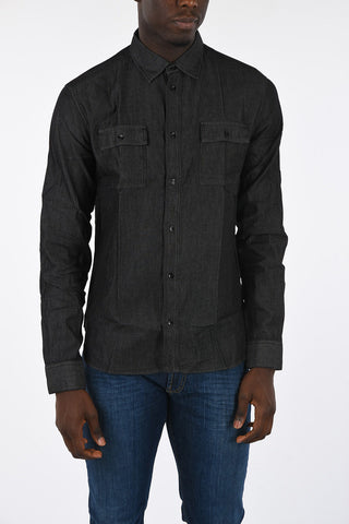 ARMANI JEANS Spread Collar Denim Shirt
