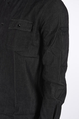 ARMANI JEANS Spread Collar Denim Shirt