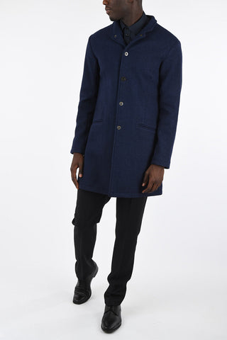 ARMANI JEANS Snap Button Balmacaan Coat