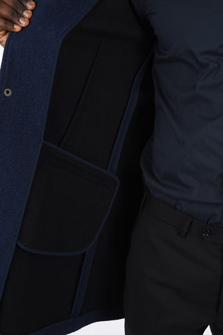 ARMANI JEANS Snap Button Balmacaan Coat