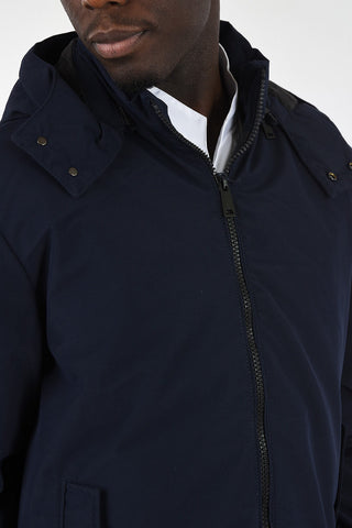 ARMANI JEANS Hooded Waist Length Down Jacket