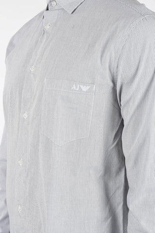 ARMANI JEANS Spread Collar Awning Striped Shirt