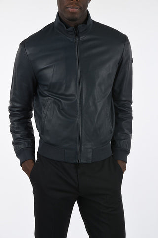 ARMANI JEANS Leather Waist Length Bomber