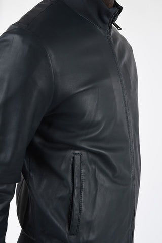 ARMANI JEANS Leather Waist Length Bomber
