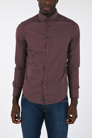 ARMANI JEANS Print Spread Collar Shirt