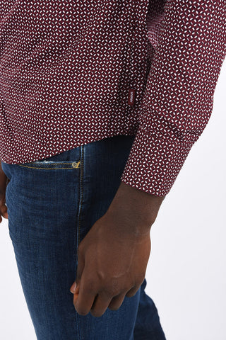 ARMANI JEANS Print Spread Collar Shirt