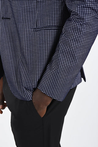 COLLEZIONI Velvet Houndstooth Blazer