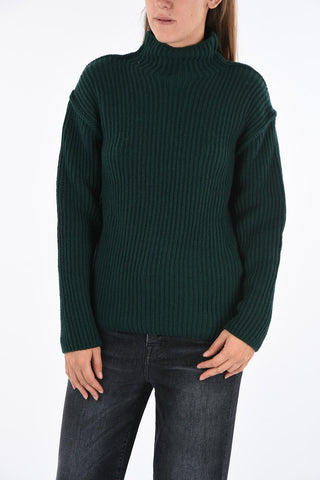 Wool and Cashmere crochet turtle-neck sweater