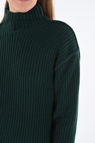 Wool and Cashmere crochet turtle-neck sweater