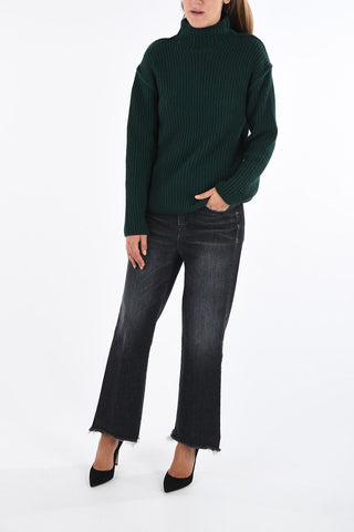Wool and Cashmere crochet turtle-neck sweater