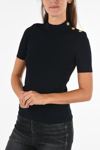 Short Sleeve Ribbed Sweater
