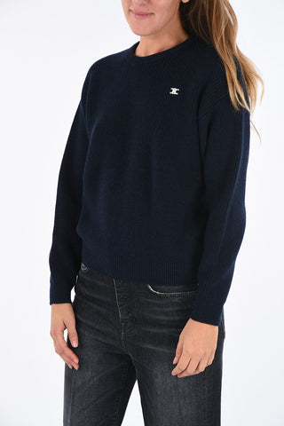crochet crew-neck sweater
