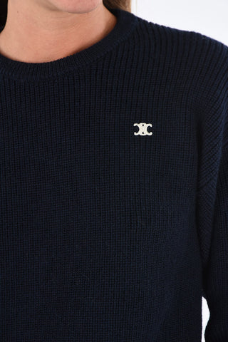 crochet crew-neck sweater