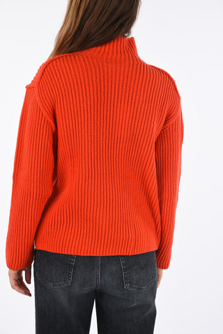 Wool and Cashmere crochet turtle-neck sweater