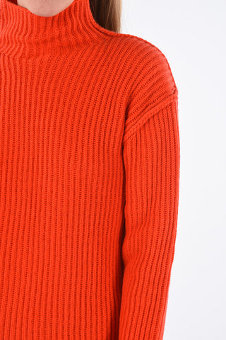 Wool and Cashmere crochet turtle-neck sweater