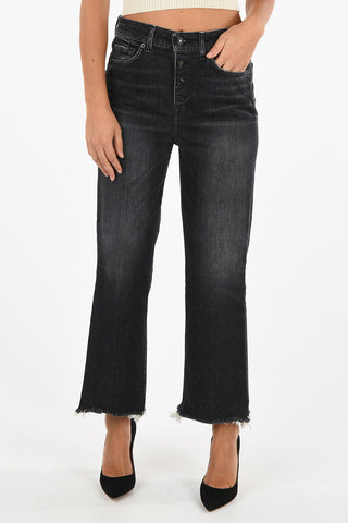 Frayed Hem Flare Jeans