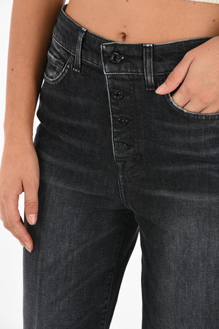 Frayed Hem Flare Jeans