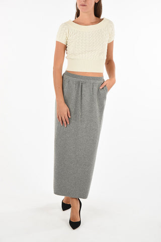 Cashmere Skirt with Drawstring