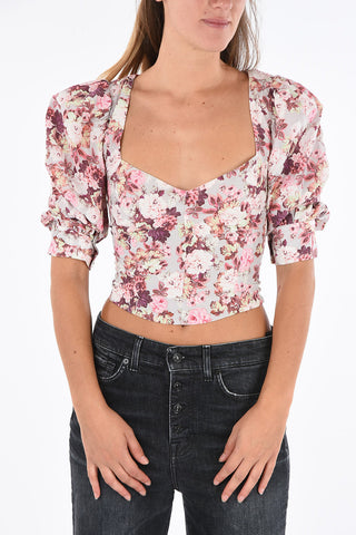 Floral-printed Puff Sleeve HOUSTON blouse
