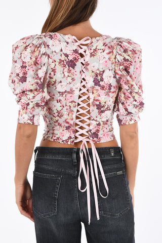 Floral-printed Puff Sleeve HOUSTON blouse