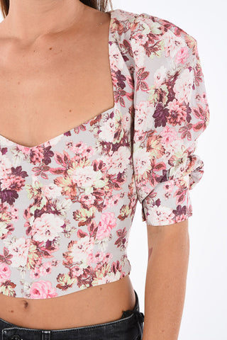 Floral-printed Puff Sleeve HOUSTON blouse
