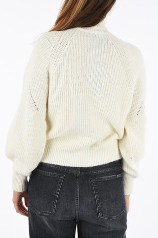crochet turtle-neck sweater