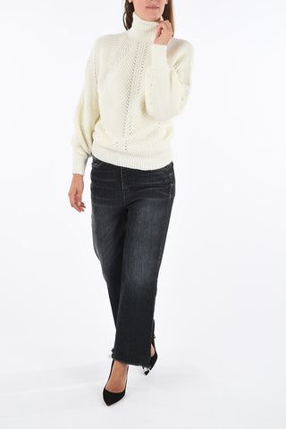crochet turtle-neck sweater