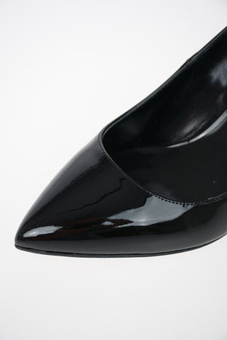 GARAVANI Lacquered Leather Pumps with Ankle Strap 6.5cm