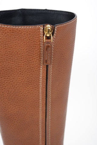 GARAVANI Leather Knee Length Boots with Buckle 6 cm