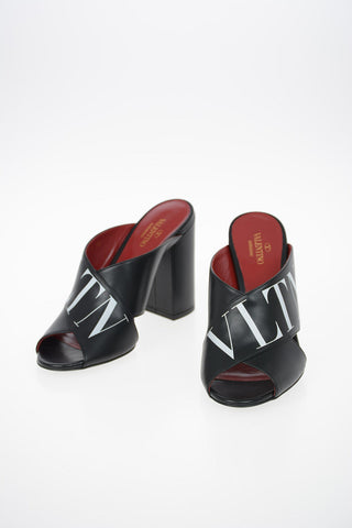 VLTN Printed Leather Mules 9cm