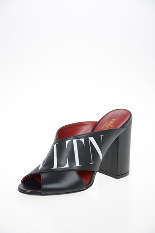 VLTN Printed Leather Mules 9cm