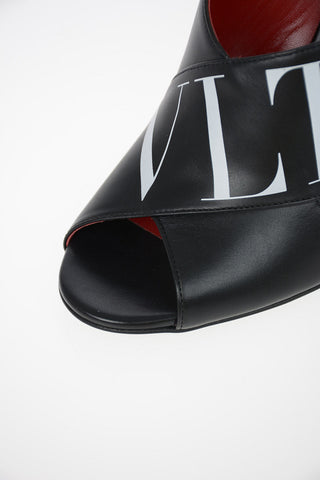 VLTN Printed Leather Mules 9cm