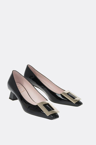 Lacquered Leather TRAPEZE Pumps with Buckle 4.5cm