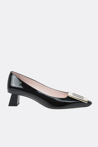 Lacquered Leather TRAPEZE Pumps with Buckle 4.5cm