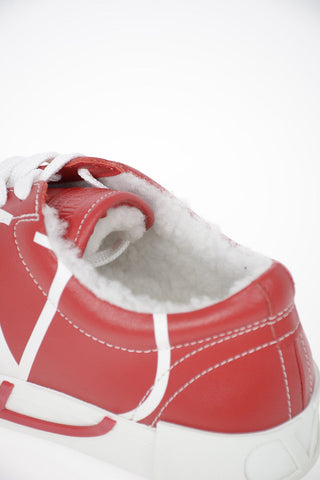 Leather Sneakers with Shearling Filling