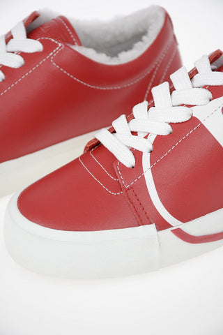 Leather Sneakers with Shearling Filling