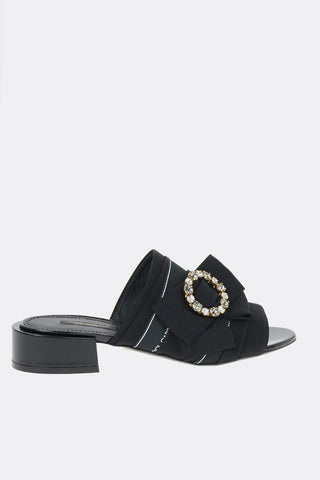 Open Toe Slippers with Jewel Buckle 3 cm