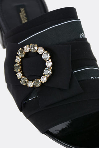 Open Toe Slippers with Jewel Buckle 3 cm