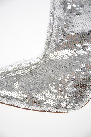 Sequined PILLE Knee High Boots 10cm