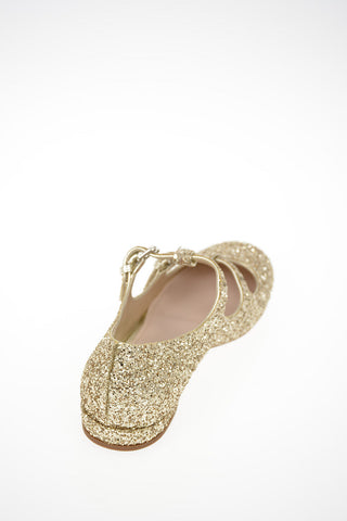 Ballerine Glitterate con Doppio Cinturino 2 Cm