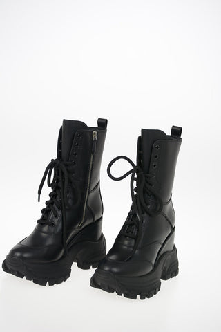 Leather Track Combat Boots