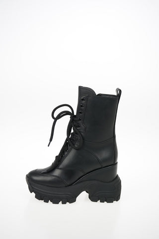 Leather Track Combat Boots