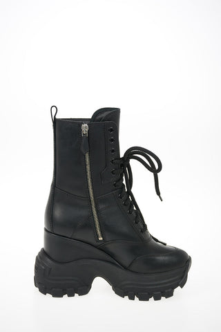 Leather Track Combat Boots