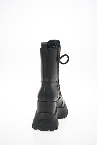 Leather Track Combat Boots