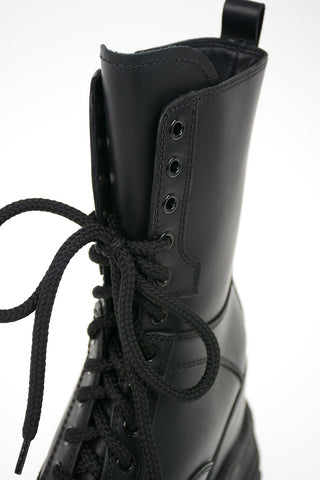 Leather Track Combat Boots