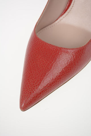 Cracked Leather Pumps 8.5cm