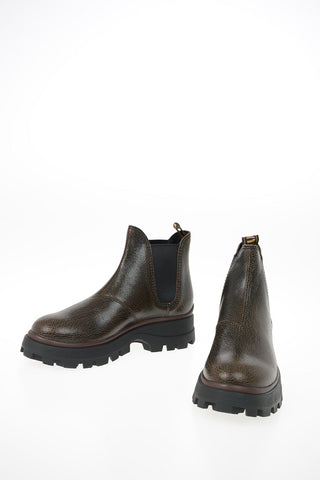 Cracked Leather Chelsea Boots