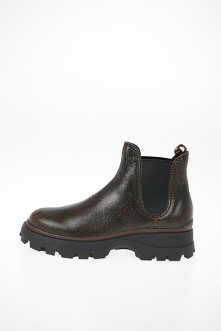Cracked Leather Chelsea Boots