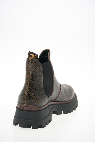Cracked Leather Chelsea Boots
